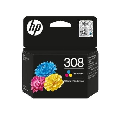 image HP 308 Cartouche d’Encre Authentique Trois Couleurs