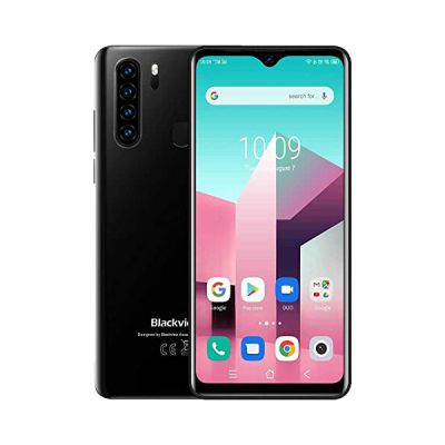 image Blackview Téléphone Portable 4G, A80 Plus Android 10 Smartphone Débloqué 4Go+ 64Go (SD 128 Go) Ecran Waterdrop 6,49 Pouces 4680 mAh Double Nano SIM 13MP+ 8MP Quatre Caméra Fingerprint Face ID NFC Noir