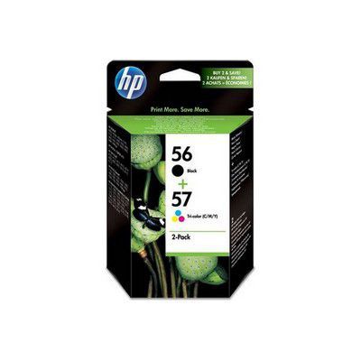 image HP 56/57 SA342AE pack de 2, cartouches d’encre Authentique, imprimantes HP DeskJet, HP PSC, HP OfficeJet, HP Color Copier, HP Photosmart, Noir et trois couleurs (Cyan, Magenta, Jaune)