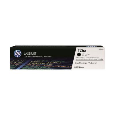 HP 126A Lot de 2 Toners Noir Authentiques (CE310AD) pour HP LaserJet Pro CP 1025