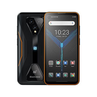 image Blackview® BL5000 Android 11 Smartphone Incassable(8Go+128Go, MTK Dimensity 700, Écran Perforé 6.36" FHD+, 16MP+12MP, 4980mAh/30W, Double SIM+5G WiFi) NFC/IP69/OTG - Orange