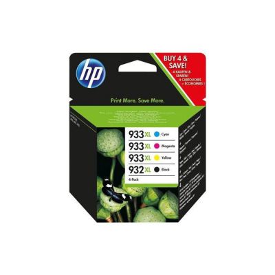 HP C2P42AE 932XL/933XL Paquet de 4, Cartouches d'encre Authentique, Imprimantes HP OfficeJet, Noir, Cyan, Magenta et Jaune