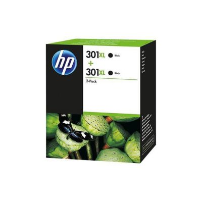 image HP 301XL pack de 2 cartouches d'encre Noires grande capacité Authentiques (D8J45AE) pour imprimantes HP DeskJet, HP ENVY et HP OfficeJet