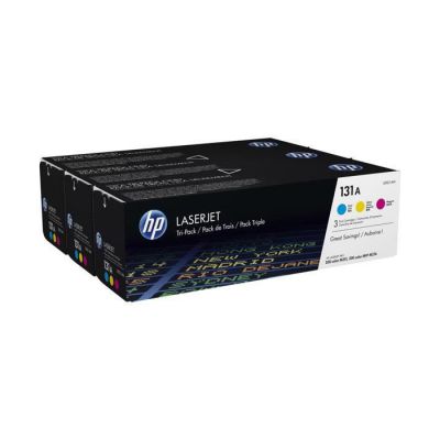 HP 131A U0SL1AM pack de 3, toners Authentiques, imprimantes HP LaserJet Pro 200 Color M251/M276, Cyan, Magenta, Jaune