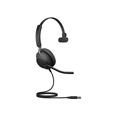 image Jabra Evolve2 40 Casque PC Mono Écouteurs Certifié UC à Réduction du Bruit avec Technologie d'Appel à 3 Microphones - Câble USB-A - Noir