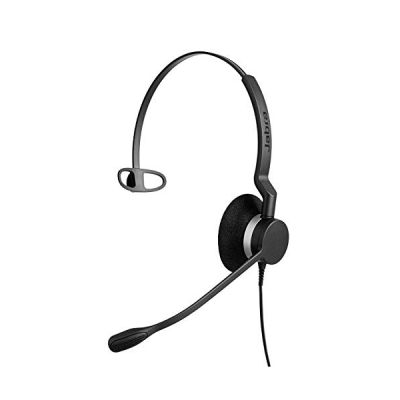 image Jabra Biz 2300 Quick Disconnect UC On-Ear Mono Headset - Unified Communications Certified Noise-cancelling and Corded Headphone for Deskphones, Black