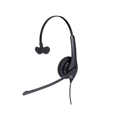 image Jabra Biz 1500 Quick Disconnect On-Ear Mono Headset - Corded Headphone with Noise-cancelling Microphone and Volume Spike Protection for Deskphones, Black