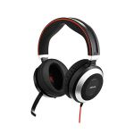 image produit Jabra Evolve 80 UC Casque Audio Supra-Auriculaire Filaire - Casque Unified Communications avec Suppression Active du Bruit - Câble USB-C et Connexions Jack 3,5 mm - noir - livrable en France