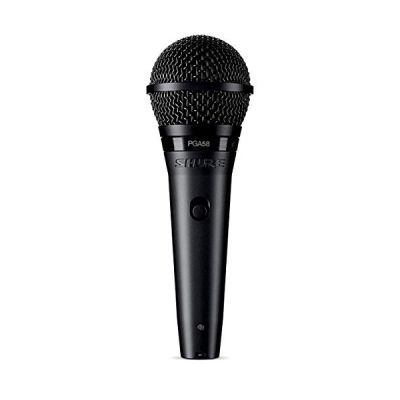 image Shure PGA58 Microphone Dynamique - Mic de Poche pour Voix avec Motif de Ramassage Cardioïde, Interrupteur On/Off Distes