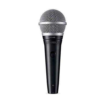 image Shure PGA48 Microphone Dynamique - Mic de Poche pour Voix avec Motif de Ramassage Cardioïde, Interrupteur on/Off, Connecteur XLR à 3 Broches, Câble XLR-to-Qtr (Pga48-Qtr)