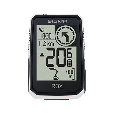 image SIGMA ROX 2.0 White Top Mount Set Ordinateur De Vélo sans Fil, avec GPS Et Navigation, avec Support sur Collier, Navigation De Plein Air par GPS pour Un Pur Plaisir De Rouler, Blanc