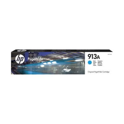 image HP 913A F6T77AE cartouche Authentique, imprimantes HP PageWide 352/377 et PageWide Pro 377/452/477/552/577, Cyan