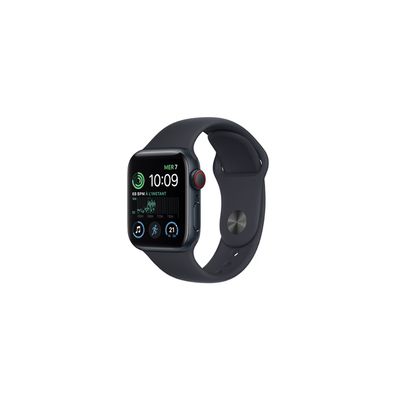image Apple Watch SE (2ᵉ génération) (GPS + Cellular, 40mm) Montre connectée, Boîtier en aluminium minuit , Bracelet Sport minuit - Regular. Suivi de la forme physique et du sommeil, détection des accidents