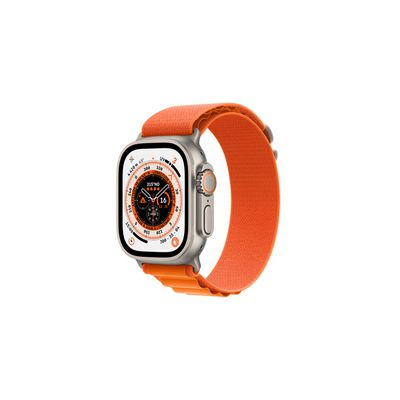 image Apple Watch Ultra (GPS + Cellular, 49mm) Montre connectée - Boîtier en Titane avec Boucle Alpine Orange - Large. Suivi de l’activité Physique, GPS Haute précision,autonomie Extra-Longue durée
