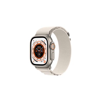 image Apple Watch Ultra (GPS + Cellular, 49mm) Montre connectée - Boîtier en Titane avec Boucle Alpine lumière stellaire - Large. Suivi de l’activité Physique,autonomie Extra-Longue durée