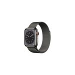 image produit Apple Watch Series 8 GPS + Cellular, Boîtier en Acier Inoxydable Graphite de 41 mm, Bracelet Milanais Graphite