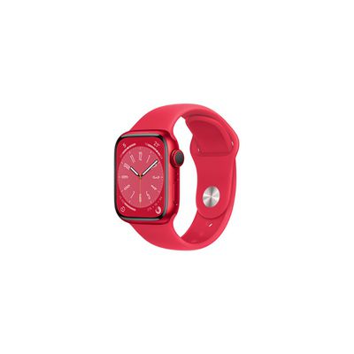 image Apple Watch Series 8 GPS + Cellular, Boîtier en Aluminium (Product) Red de 41 mm, Bracelet Sport (Product) Red - Regular
