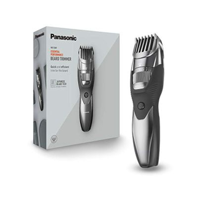 image Panasonic ER-GB44-H503 Tondeuse à barbe WET&DRY pour homme avec peigne-guide, sélecteur de réglage rapide, rechargeable, acier inoxydable, longue durée de vie, lavable, 20 réglages, couleur argent