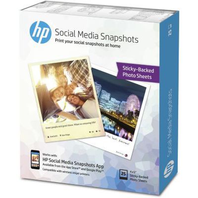 HP Papier Photo Social Média Snapshots 25 Sheet