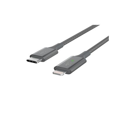 Belkin Boost Charge Smart Câble USB Type-C vers Lightning 1,2 m Gris