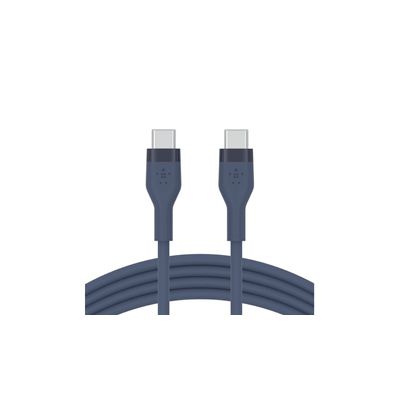image Belkin BoostCharge Flex Câble USB de type C vers C en silicone (1 m) certifié USB-IF pour MacBook Pro, iPad Pro, Galaxy S23, Ultra, Plus et plus encore - bleu