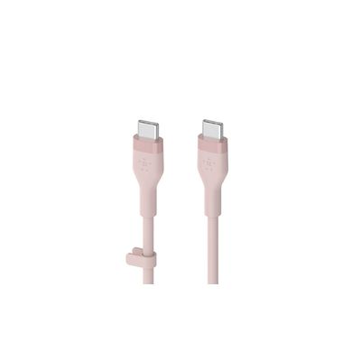 image Belkin BoostCharge Flex câble USB-C vers USB-C en silicone, certifié USB-IF, recharge Power Delivery, câble USB C pour iPhone 16, iPhone 15, MacBook, iPad Pro, Galaxy S24, Google Pixel, etc, 1 m, rose