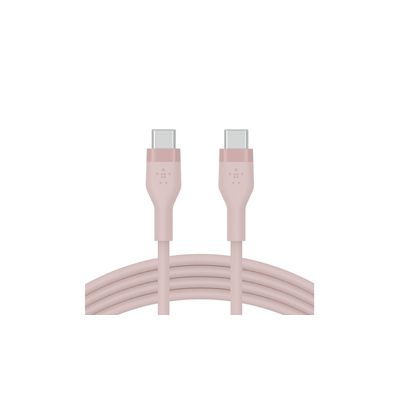 image Belkin BoostCharge Flex Câble USB de type C vers C en silicone (2 m) certifié USB-IF pour MacBook Pro, iPad Pro, Galaxy S23, Ultra, Plus et plus encore - Rose