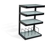 image produit Meubles hi-fi NorStone Esse hi-fi Vinyl noir satiné et verres dépolis