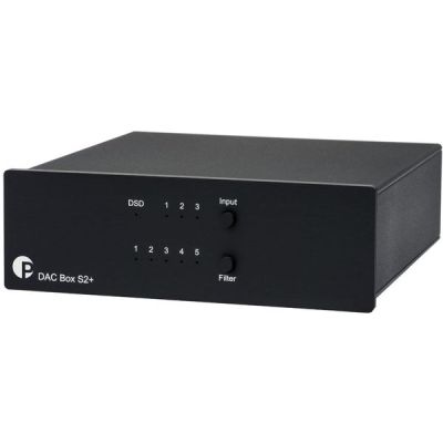 image Pro-Ject DAC Box S2+ - Convertisseur Numérique Analogique - PCM jusqu'à 32-bit/768 kHz, DSD 25, 5 filtres numériques, 3 entrées numériques, Made in Europe - Noir