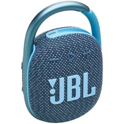 image JBL Clip 4, Enceinte Bluetooth portable, étanche à l'eau et à la poussière, Mousqueton intégré, Autonomie 10h, Bleue