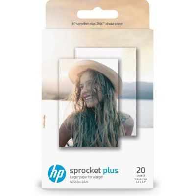 image HP ZINK S2 Papier Photo (20 feuilles, 5,8 x 8,7 cm, dos autocollant) pour Sprocket Plus