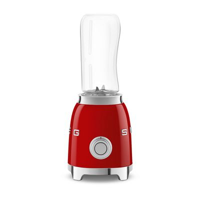 image Smeg, Mini-blender Compact PBF01RDEU, 2 Niveaux de Vitesse, Blocage Moteur de Sécurité, 2 bouteilles de 600 ml Fournies, Base Antidérapante, Range cordon Intégré, 300W, Rouge