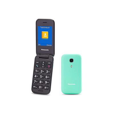 image Panasonic KX-TU400 Téléphone portable à clapet pour séniors turquoise