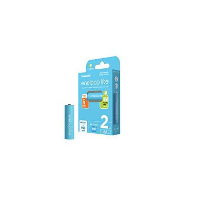 image eneloop Lite, Piles Rechargeables AA/Mignon, Lot de 2, capacité de Min. 950 mAh, Piles Ni-MH, prêt à l'emploi, Rechargeables jusqu'à 3000 Fois, Emballage sans Plastique, Lite, Bleues