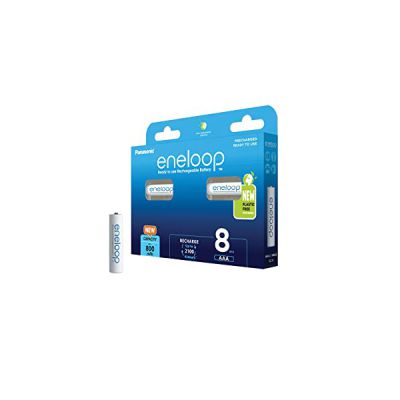 image eneloop, Piles Rechargeables AAA/Micro, Lot de 8, capacité de Min. 800 mAh, Piles Ni-MH, prêt à l'emploi, Rechargeables jusqu'à 2000 Fois, Emballage sans Plastique, Standard, Blanches
