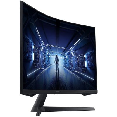 image Samsung Ecran PC Odyssey G55T 32'' 144Hz, 1ms, Dalle VA 1000R, WQHD: 2560x1440, 2500:, 250cd/m2, AMD FreeSync Premium, Pied Ajustable,HDMI, DisplayPort