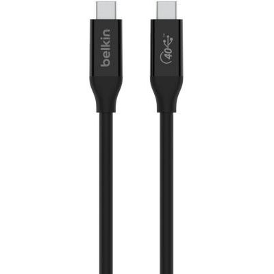 image Belkin Câble USB4 USB-C vers USB-C, certification USB-IF, Power Delivery jusqu'à 100W, 40 Gbit/s, rétrocompatible avec Thunderbolt 3, USB 3.2, etc, connecteur USB type-C réservible, 80 cm
