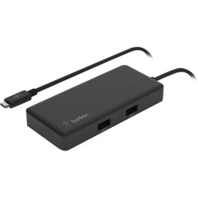 image Belkin Adaptateur 5-en-1 multiport (pour Chromebook, avec Port HDMI 4K 60 Hz, USB Type C 86 W Power Delivery, Gigabit Ethernet, 2 USB-A 3.1 1 gén, hub Petit, Portable et Compact) INC008btBK Noir