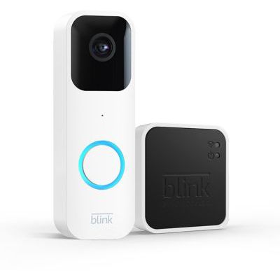 image Blink Video Doorbell + Blink Sync Module 2 | Audio bidirectionnel, vidéo HD, notifications dans l'application, installation facile, Alexa intégré | Installation avec ou sans fil | Blanc