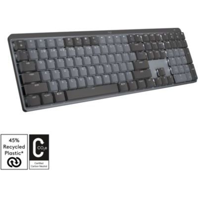 image Logitech Combo-MX Mechanical Clavier sans Fil rétroéclairé de Taille Standard, Silencieux Tactile, et Souris Bluetooth MX Master 3S Performance, macOS, Windows, Linux, iOS, Android, FR AZERTY - Gris