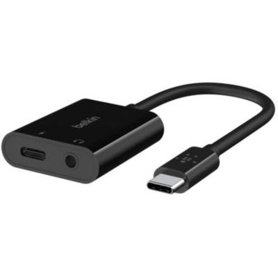 image Belkin Adaptateur RockStar™ USB-C® 3,5 mm audio + recharge (adaptateur audio avec USB-C Power Delivery de 60 W, pour iPhone 15, iPad Pro, Galaxy, Note, Google Pixel, LG, Sony Xperia, etc., noir)