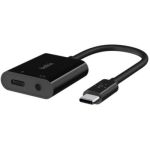 image produit Belkin Adaptateur RockStar™ USB-C® 3,5 mm audio + recharge (adaptateur audio avec USB-C Power Delivery de 60 W, pour iPhone 15, iPad Pro, Galaxy, Note, Google Pixel, LG, Sony Xperia, etc., noir)
