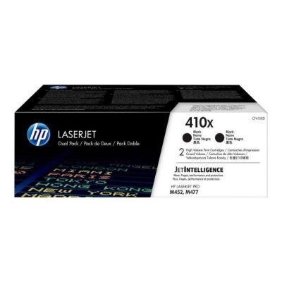 image HP 410X CF410XD pack de 2, haut rendement, toner Authentique, imprimantes HP Color LaserJet Pro M452/M477, Noir