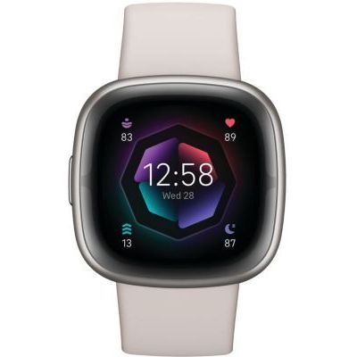 image Fitbit Mixte Smartwatch, Blanc lunaire/Aluminium platine, One Size