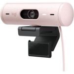 image produit Logitech Brio 500 Webcam Streaming HD avec Expo Auto, Mode ’Show’, Deux Micros à Réduction de Bruit, Clapet Webcam Confidentiel, Compatible Microsoft Teams, Google Meet, Zoom, Câble USB-C - Rose
