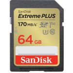 image produit SANDISK - CARDS Extreme Plus 64GB SDHC Memory Card 170MB/S 80MB/S UHS-I Class - livrable en France