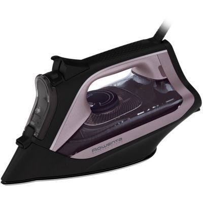 image Rowenta DW4345 Express Steam, Fer à Repasser à Vapeur, Plaque en Acier Inoxydable avec Technologie Microsteam, système anticalcaire intégré, Coup Vapeur 200 g/Min, Puissance 2600 W, Noir et Rose