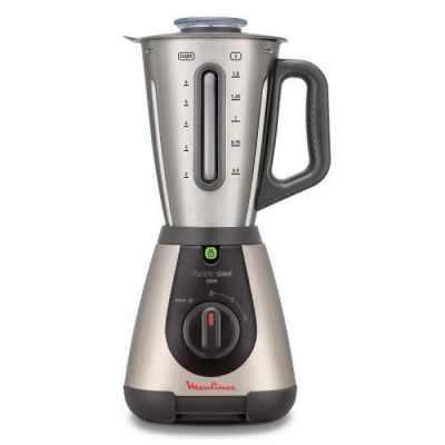 image Moulinex LM320A10 Blender Mixeur Électrique Faciclic Steel Capacité 2L Smoothie Soupe Milkshake Fruits Légumes Glace Pilée 550W Bol Inox