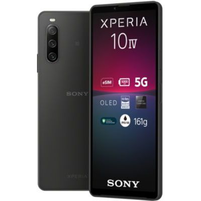 image Sony Xperia 10 IV - Smartphone Android, Téléphone Portable 6 Pouces 21:9 Wide OLED - Camera 3 Objectifs - Prise Jack 3.5 mm - 6Go RAM - 128Go Stockage - Double SIM Hybride (Noir)