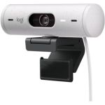 image produit Logitech Brio 500 Webcam Streaming HD avec Expo Auto, Mode ’Show’, Deux Micros à Réduction de Bruit, Clapet Webcam Confidentiel, Compatible Microsoft Teams, Google Meet, Zoom, Câble USB-C - Blanc